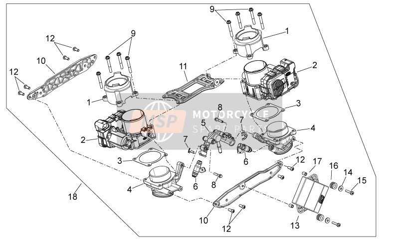 Aprilia Shiver 750 GT 2009 Throttle Body for a 2009 Aprilia Shiver 750 GT