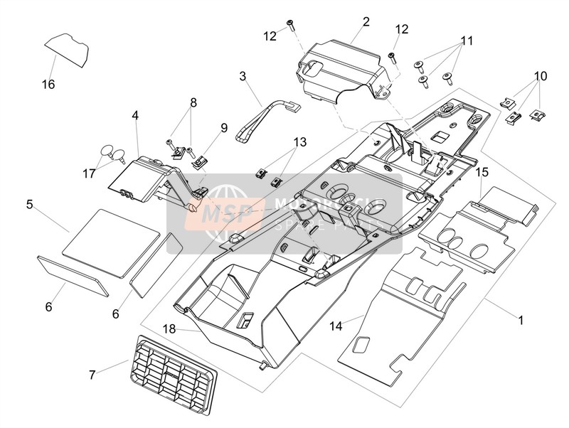 856318, Spugna Appoggio Batteria, Piaggio, 1