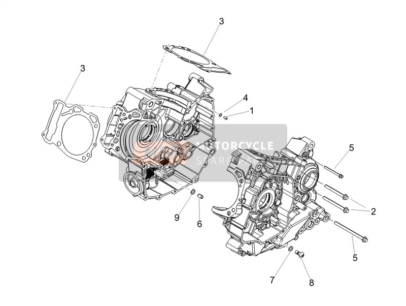 Aprilia Shiver 900 ABS 2017 Kurbelgehäuse I (2) für ein 2017 Aprilia Shiver 900 ABS