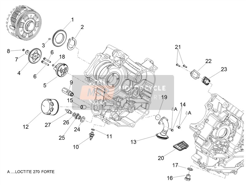 Aprilia Shiver 900 ABS 2017 Lubrificazione per un 2017 Aprilia Shiver 900 ABS