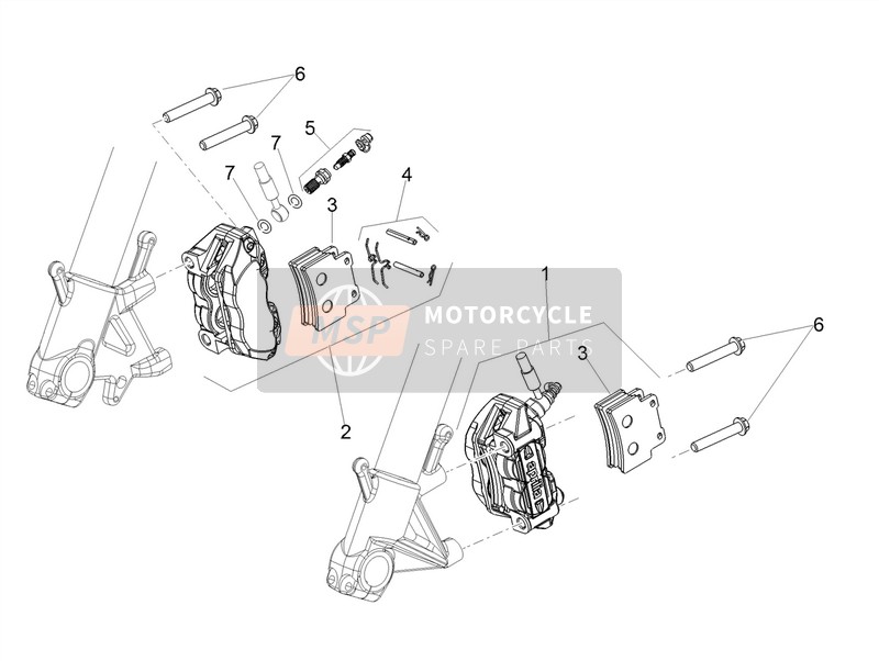 Aprilia Shiver 900 ABS 2017 Bremssattel vorne für ein 2017 Aprilia Shiver 900 ABS