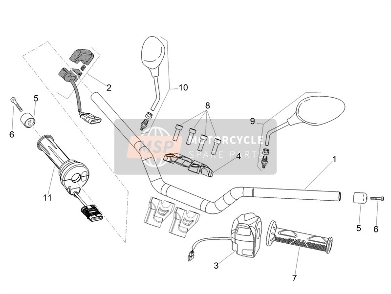 2B004162, Lenkstange Kpl, Piaggio, 0