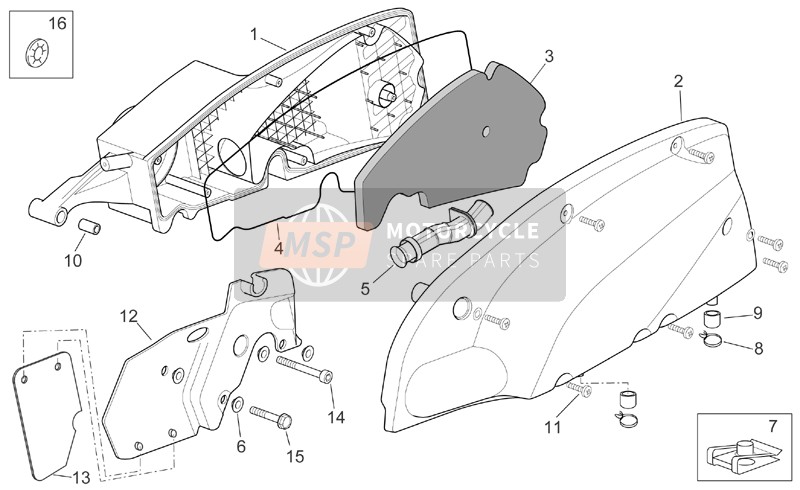 Aprilia Sport City 125-200 E2 2006 Airbox für ein 2006 Aprilia Sport City 125-200 E2