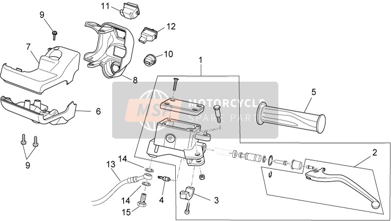 Aprilia Sport City Cube 250-300 IE E3 2010 LH Controls for a 2010 Aprilia Sport City Cube 250-300 IE E3