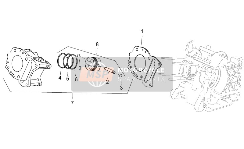 Aprilia Sport City Cube 250-300 IE E3 2010 Cylinder for a 2010 Aprilia Sport City Cube 250-300 IE E3