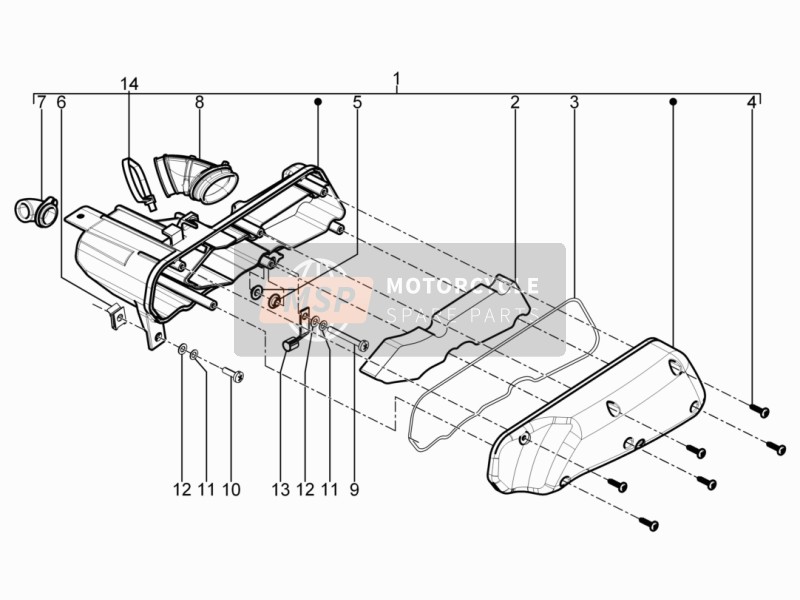 Aprilia Sport City ONE 50 2T 2V E3 2011 Air Box for a 2011 Aprilia Sport City ONE 50 2T 2V E3