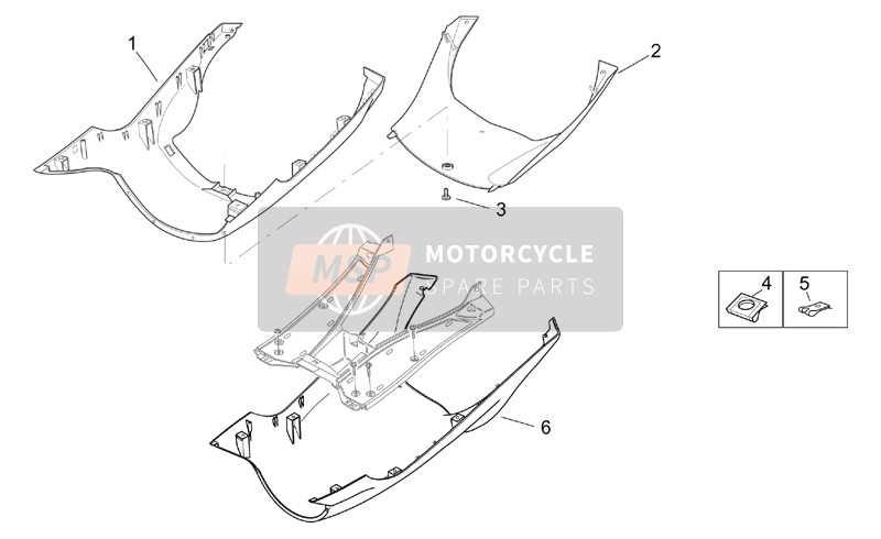 AP8249929, Underpanel. Black, Piaggio, 1