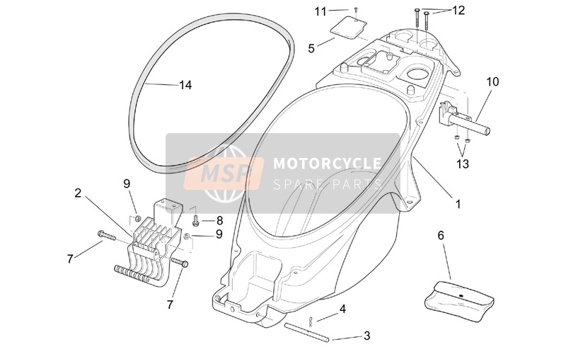 Aprilia SR 125-150 2001 Vano portacasco per un 2001 Aprilia SR 125-150