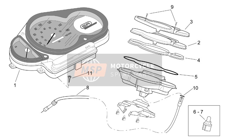 Aprilia SR 125-150 1999 Dashboard for a 1999 Aprilia SR 125-150