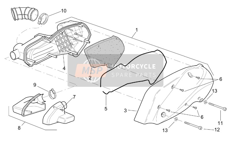 Aprilia SR 125-150 1999 Airbox für ein 1999 Aprilia SR 125-150