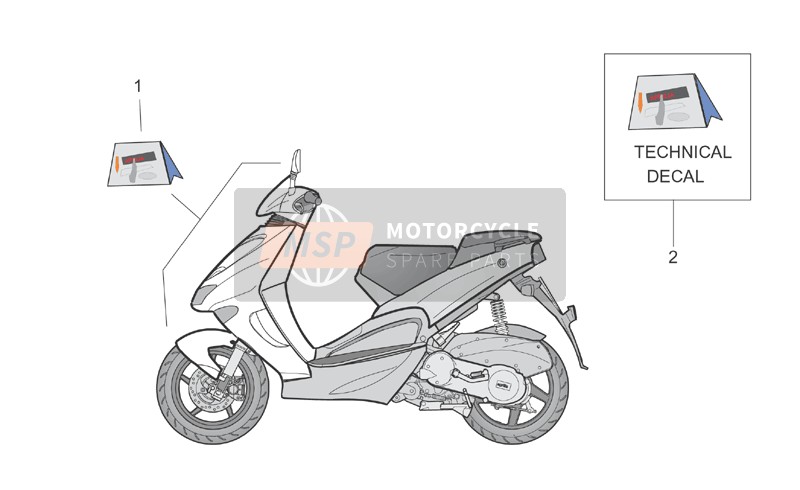 Aprilia SR 125-150 2001 Conjunto de calcomanías I para un 2001 Aprilia SR 125-150