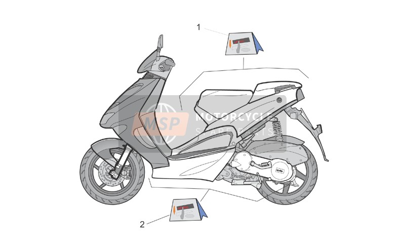 Aprilia SR 125-150 1999 Conjunto de calcomanías II para un 1999 Aprilia SR 125-150