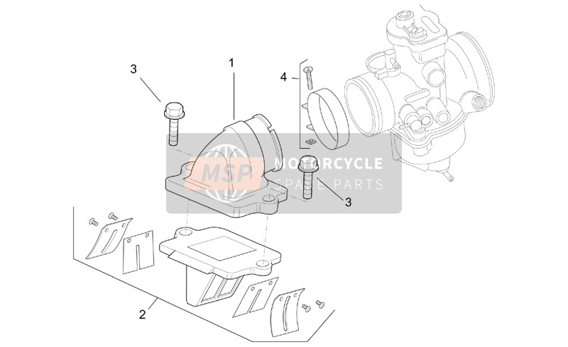 Aprilia SR 125-150 2000 Colector para un 2000 Aprilia SR 125-150