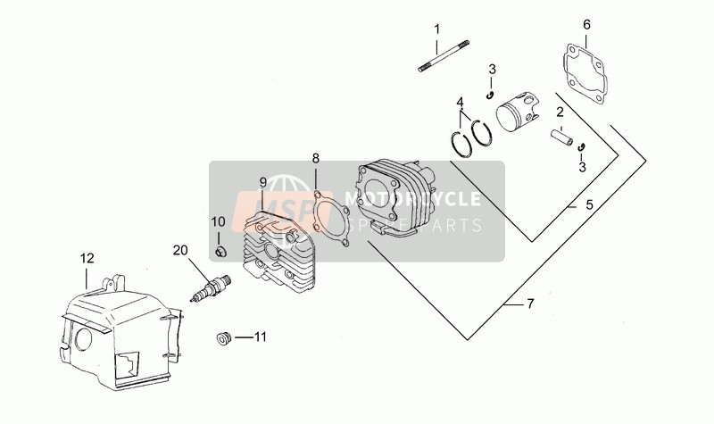 Aprilia SR 50 1995 Cylinder - Piston for a 1995 Aprilia SR 50