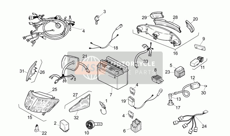 Aprilia SR 50 1996 Electrical System for a 1996 Aprilia SR 50