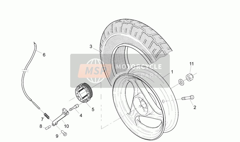 Aprilia SR 50 1996 Rear Wheel for a 1996 Aprilia SR 50