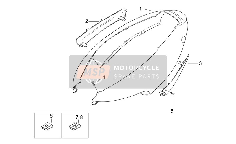 AP8258236, Rear Fairing. Yell.+DECAL, Piaggio, 0