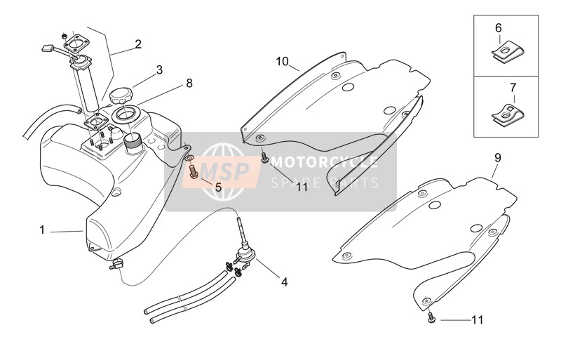 AP8249762, Fuel Tank Prot.. Met.Black, Piaggio, 0