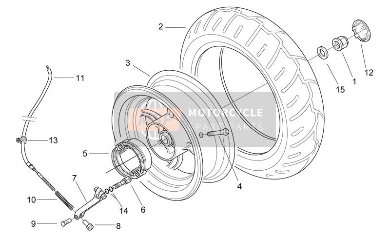 AP8214200, Rear Brake Lever Register, Piaggio, 2