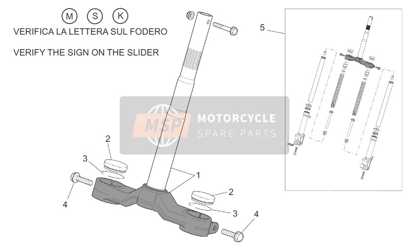 Aprilia SR 50 carb. my 2014 Front Fork I for a 2014 Aprilia SR 50 carb. my