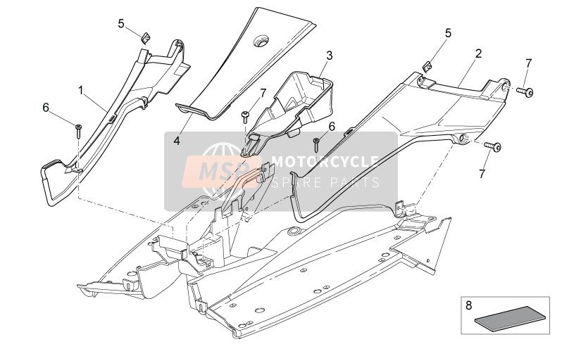 AP8269397, Tunnel Cover. Black, Piaggio, 1