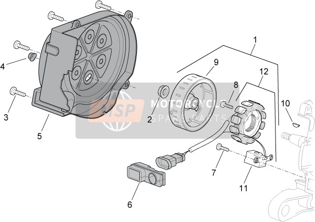 Aprilia SR 50 carb. my 2014 Volant pour un 2014 Aprilia SR 50 carb. my