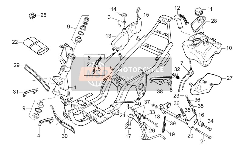 Aprilia SR 50 H2O 1995 Frame for a 1995 Aprilia SR 50 H2O