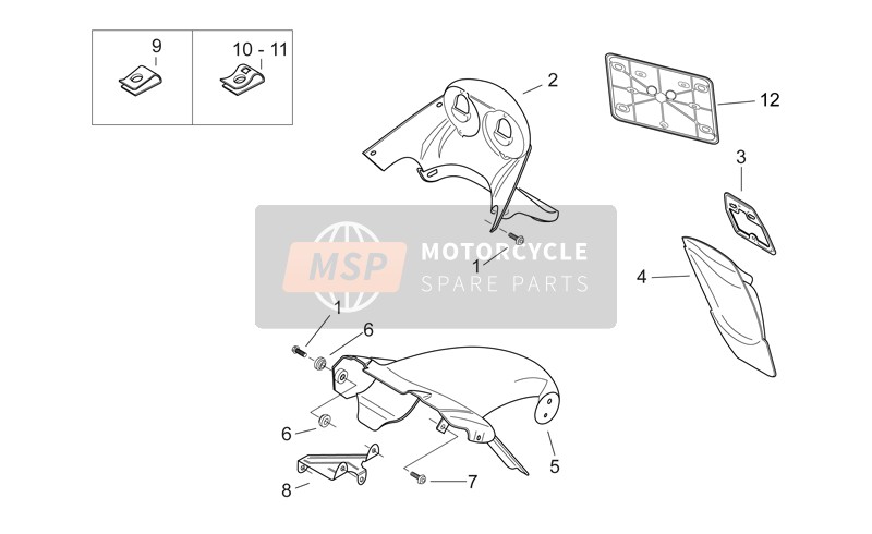 AP8226331, Number Plate Holder. Grey, Piaggio, 1