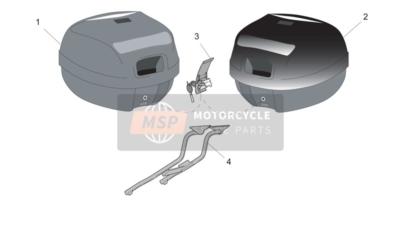 Aprilia SR 50 H2O 2000 Accessoire - Haut/Cas, Valises latérales pour un 2000 Aprilia SR 50 H2O