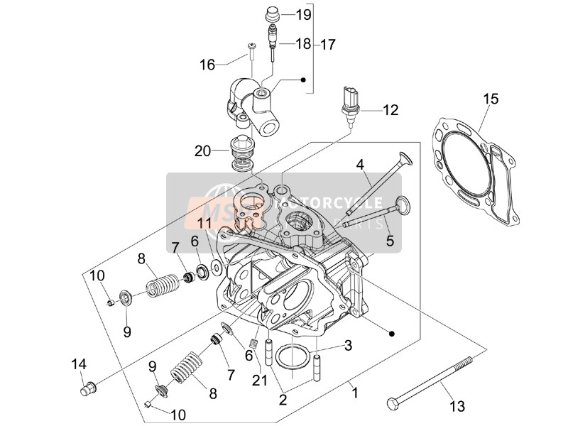 Aprilia SR MAX 125 2012 Capo unità - Valvola per un 2012 Aprilia SR MAX 125