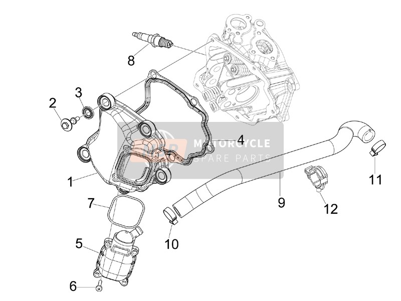 Aprilia SR MAX 125 2013 Coperchio della testata del cilindro per un 2013 Aprilia SR MAX 125