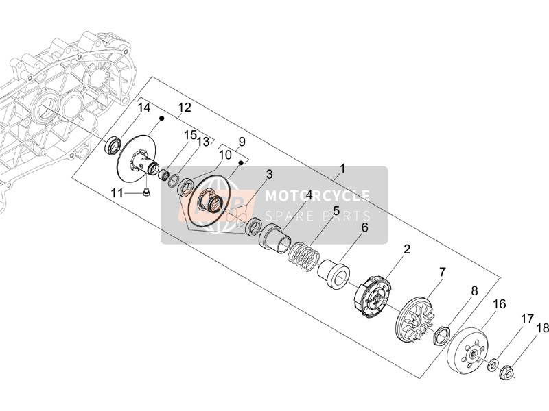 Aprilia SR MAX 125 2011 Driven Pulley for a 2011 Aprilia SR MAX 125