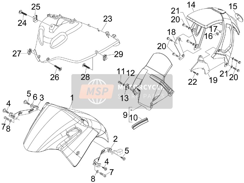 Aprilia SR MAX 125 2013 Wheel Housing - Mudguard for a 2013 Aprilia SR MAX 125