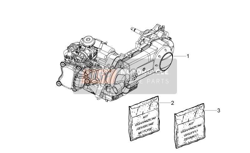 Aprilia SR Motard 125 4T E3 2013 Engine, Assembly for a 2013 Aprilia SR Motard 125 4T E3