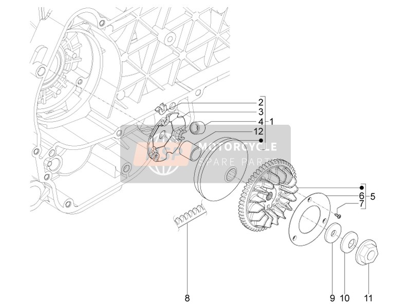 Aprilia SR Motard 125 4T E3 2012 Driving Pulley for a 2012 Aprilia SR Motard 125 4T E3