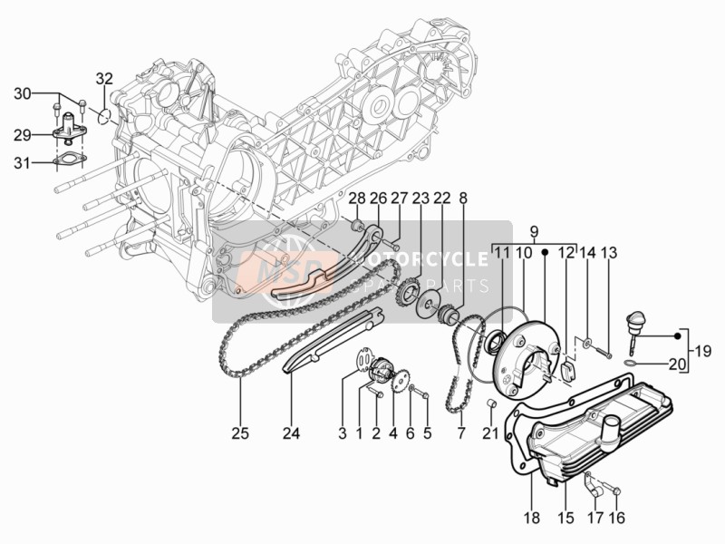 Aprilia SR Motard 125 4T E3 2014 La pompe à huile pour un 2014 Aprilia SR Motard 125 4T E3