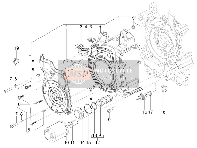 Aprilia SR Motard 125 4T E3 2012 Couverture d'aimants de volant - Filtre à l'huile pour un 2012 Aprilia SR Motard 125 4T E3