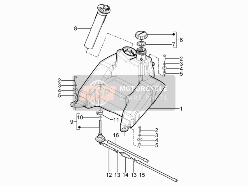 Aprilia SR Motard 125 4T E3 2012 Fuel Tank for a 2012 Aprilia SR Motard 125 4T E3