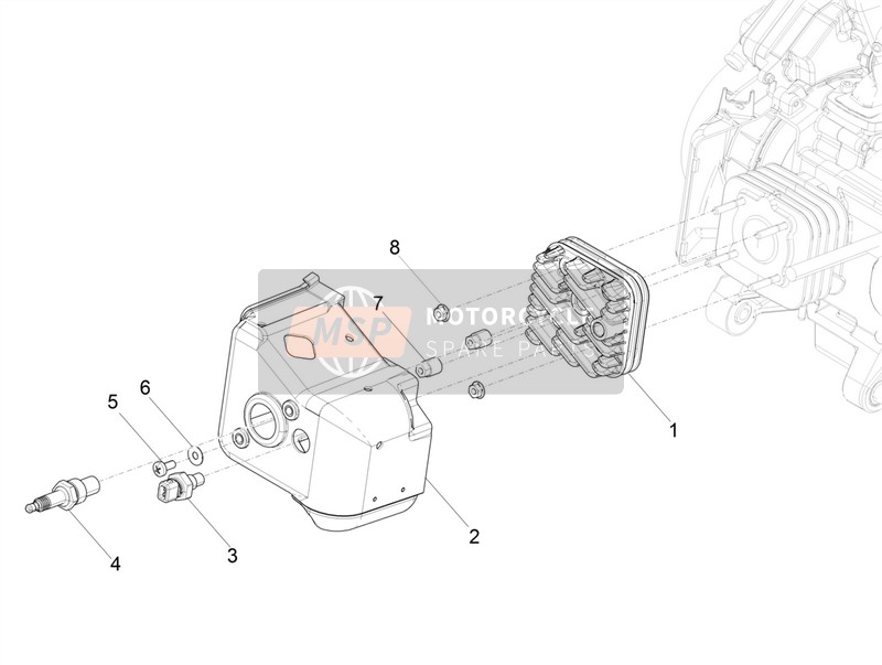 Aprilia SR Motard 50 2T E4 2018 Cubierta de tapa de cilindro para un 2018 Aprilia SR Motard 50 2T E4