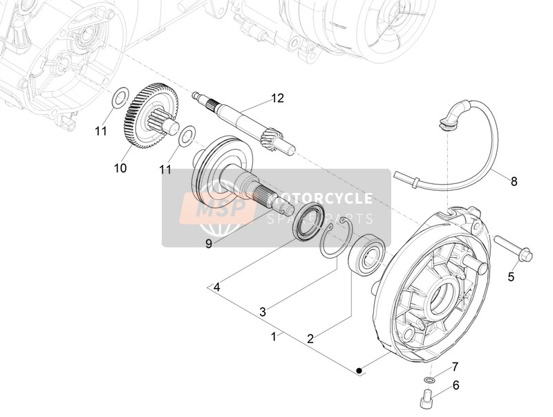 Aprilia SR Motard 50 2T E4 2018 Unidad de reducción para un 2018 Aprilia SR Motard 50 2T E4