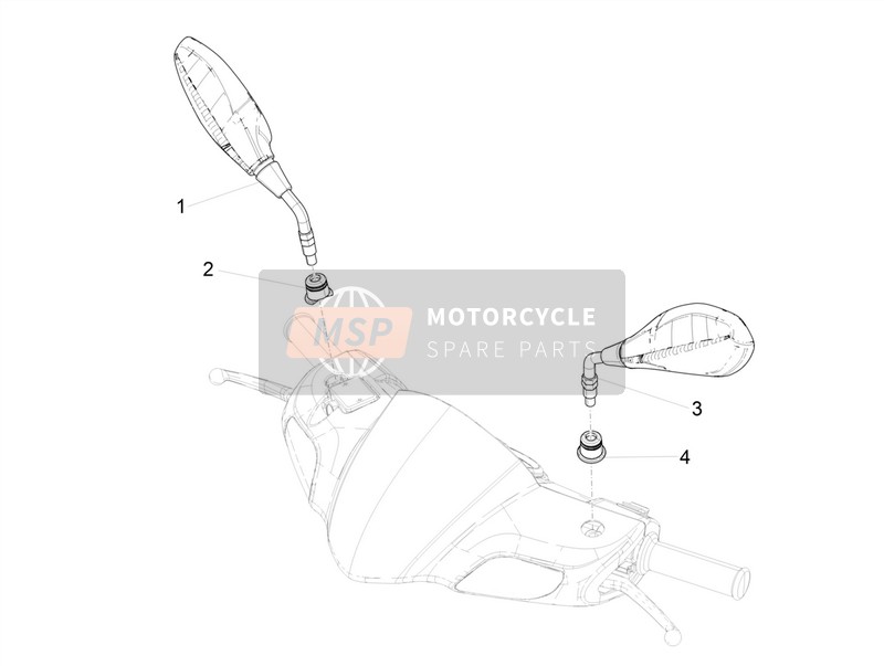 Aprilia SR Motard 50 2T E4 2018 Espejo de conducción/s para un 2018 Aprilia SR Motard 50 2T E4