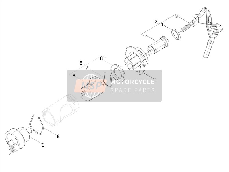 1B002607, Lock Body, Piaggio, 0