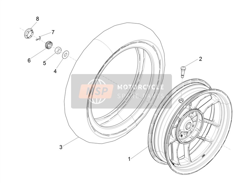 Aprilia SR Motard 50 2T E4 2018 Rueda trasera para un 2018 Aprilia SR Motard 50 2T E4