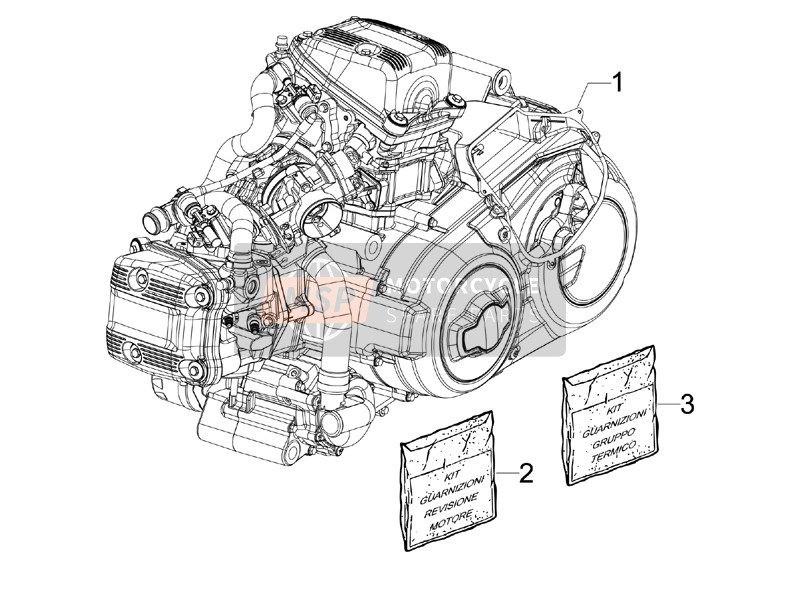 Aprilia SRV 850 4T 8V E3 2012 Engine, Assembly for a 2012 Aprilia SRV 850 4T 8V E3