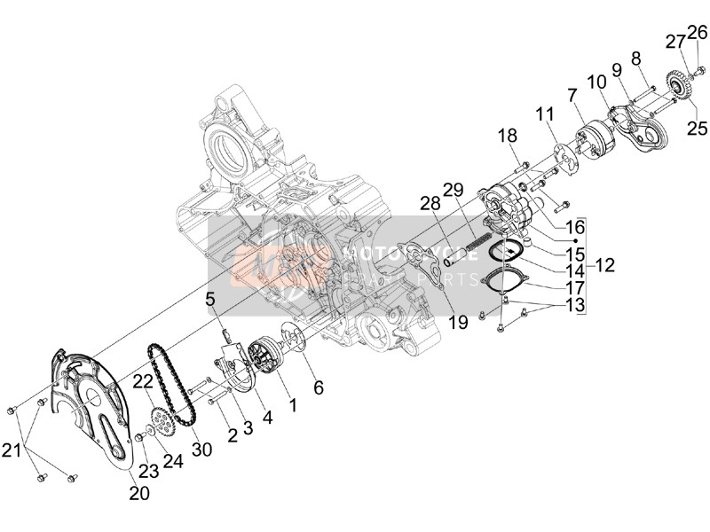 Aprilia SRV 850 4T 8V E3 2012 Oil Pump for a 2012 Aprilia SRV 850 4T 8V E3