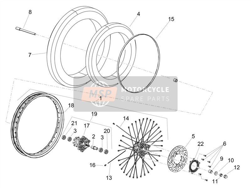 2R000447, Vorder Rad, Piaggio, 0