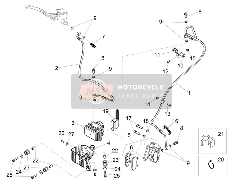 2R000488, Bremszange, Piaggio, 0