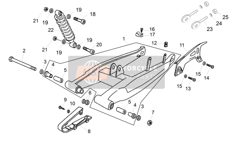 Aprilia SX 50 2014 Swing Arm for a 2014 Aprilia SX 50