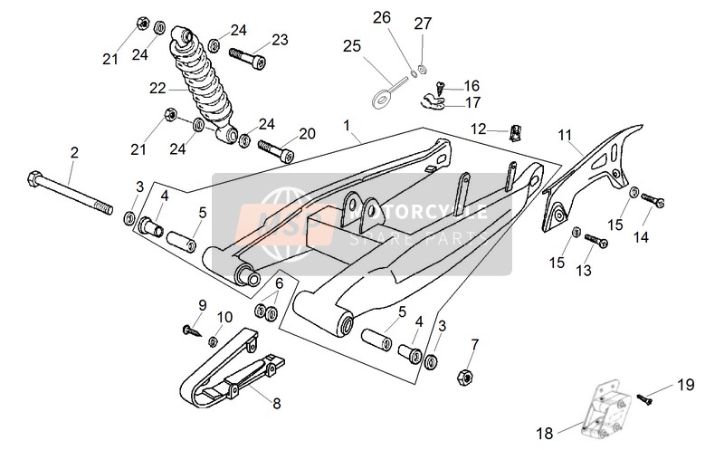 Aprilia SX 50 Limited Edition 2014 Swing Arm for a 2014 Aprilia SX 50 Limited Edition