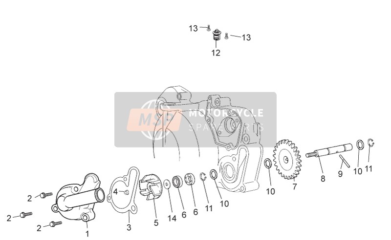 Aprilia SX 50 Limited Edition 2015 Pompe à eau pour un 2015 Aprilia SX 50 Limited Edition